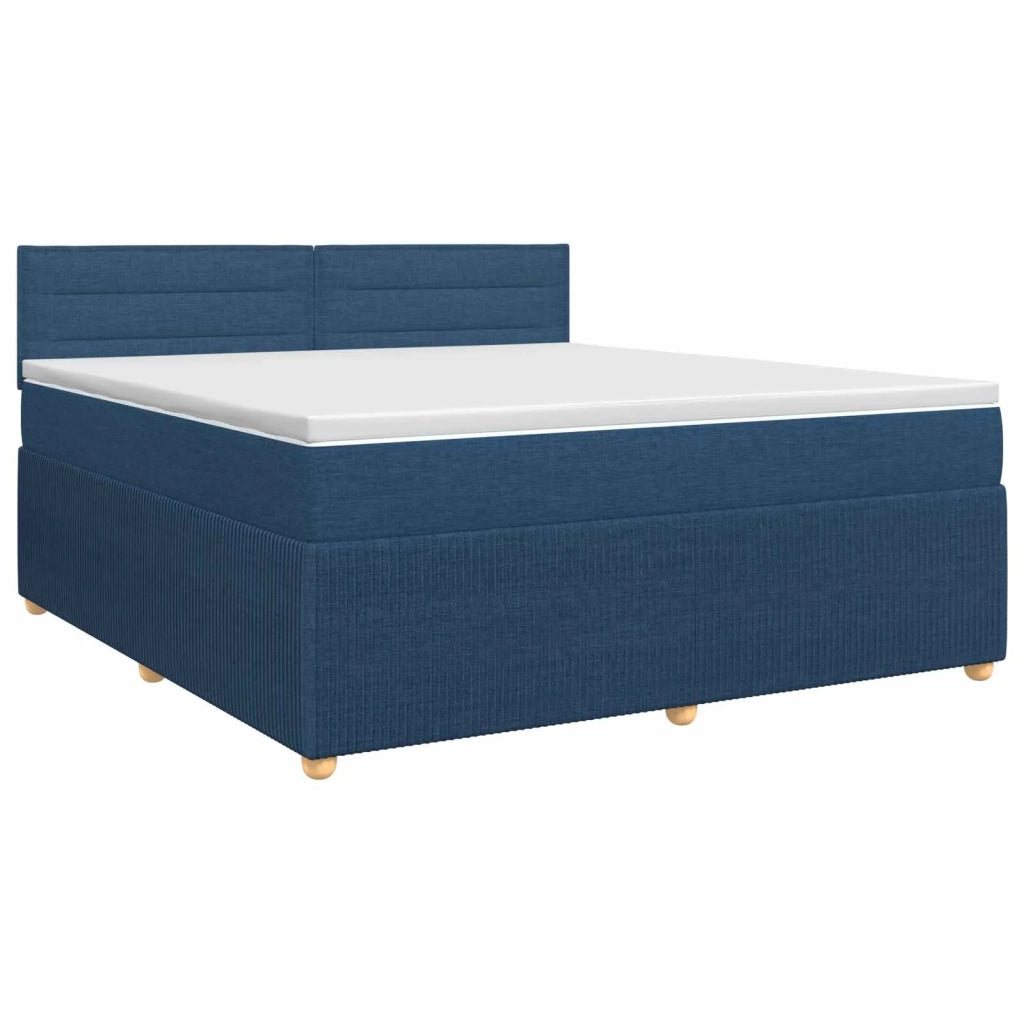 Letto box spring con materasso Blu 140 x 190 cm Tessuto 3451460