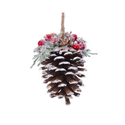 Addobbo pigna con bacche rosse Kaemingk