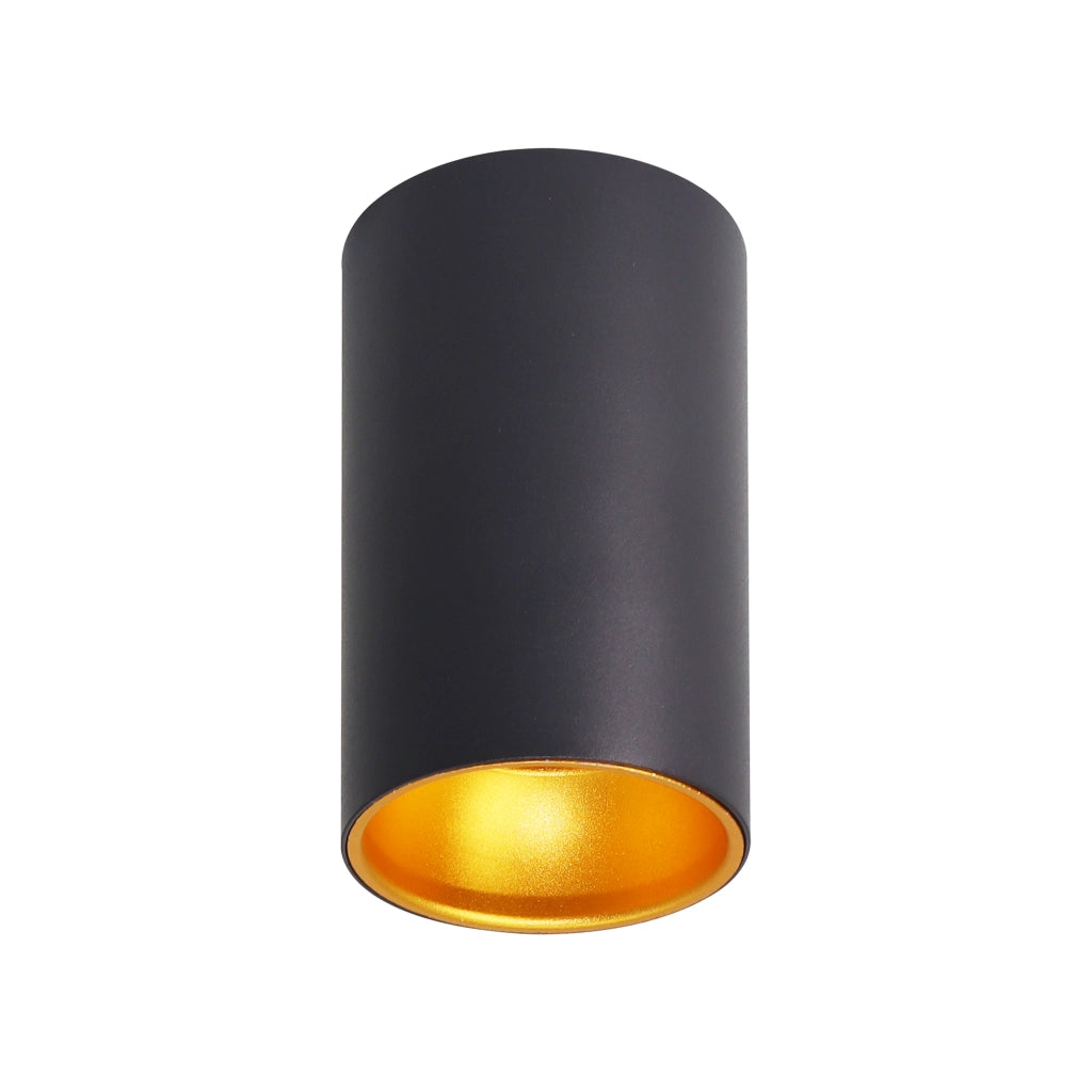 Plafoniera tubo nera oro 1 luce GU10 15W Candellux