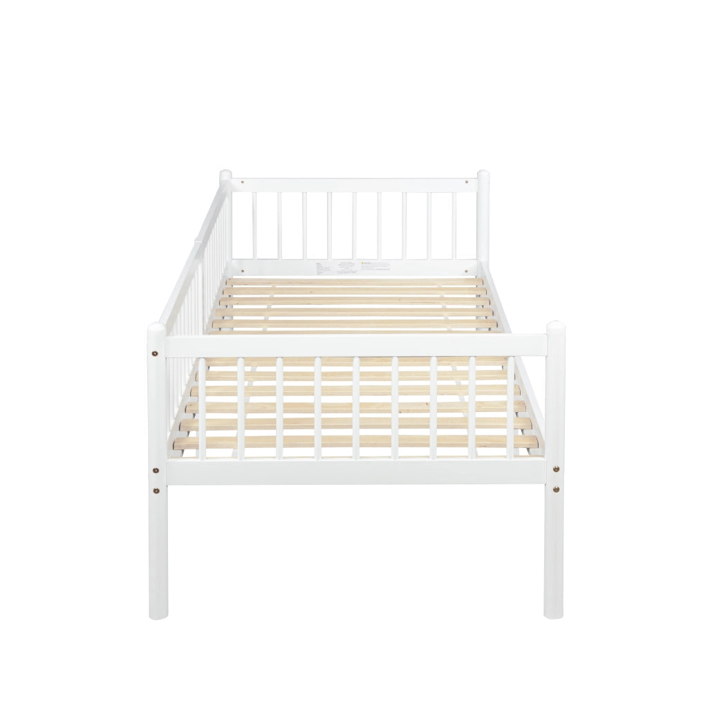 Divano letto 90 x 200 cm, letto singolo in pino, bianco