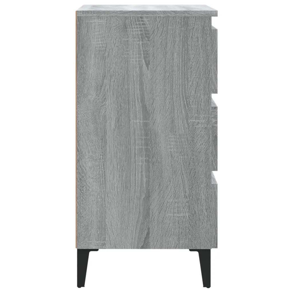 Comodino con Gambe in Metallo Grigio Sonoma 40x35x69 cm 813142