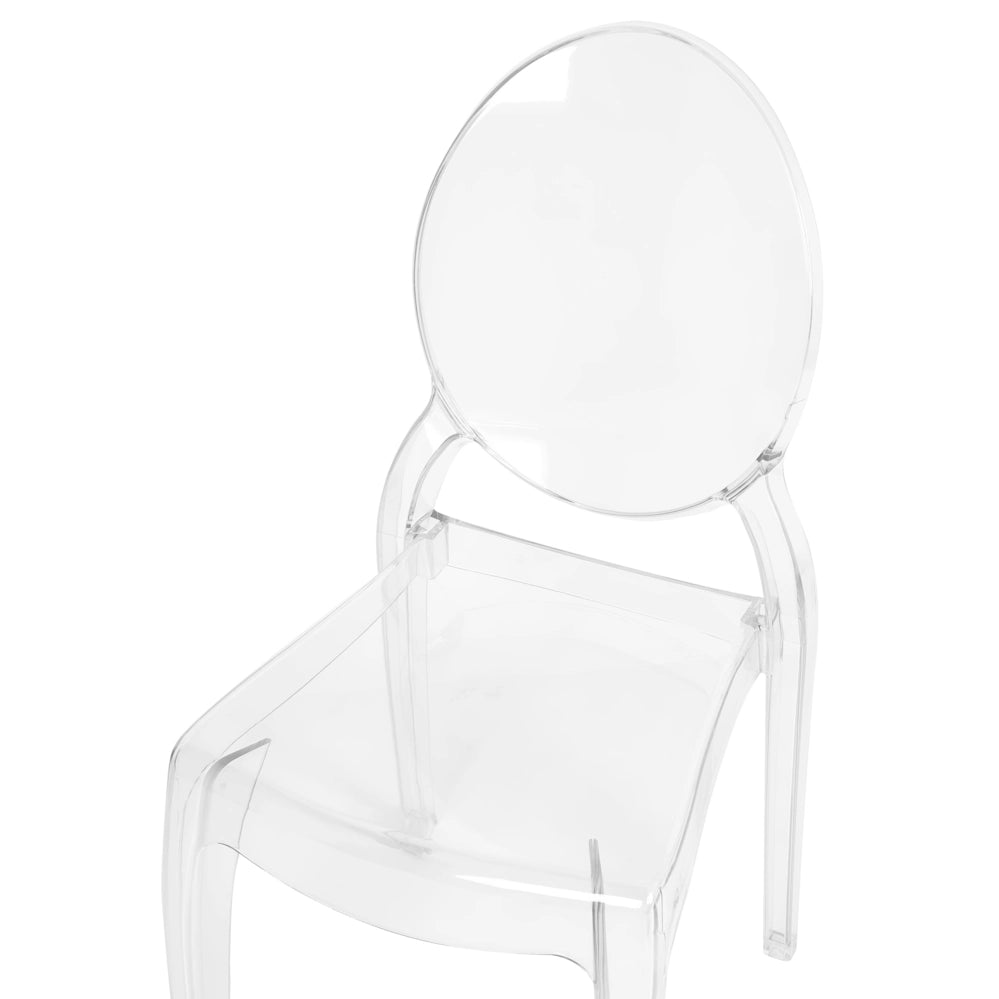 Set di 4 sedie da pranzo in materiale sintetico trasparente schienale solido impilabili design vintage moderno