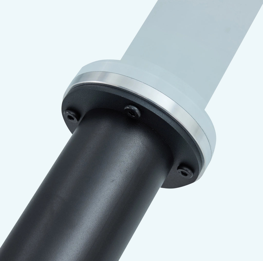 tavolo alto rotondo 85 cm nero e trasparente in vetro temperato, 1 collo
