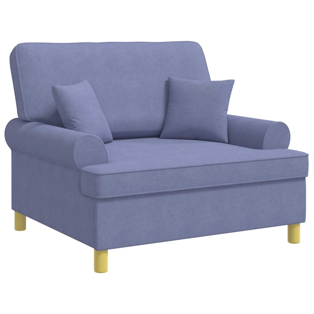 Poltrona XXL con cuscini Blu jeans Tessuto 42043516