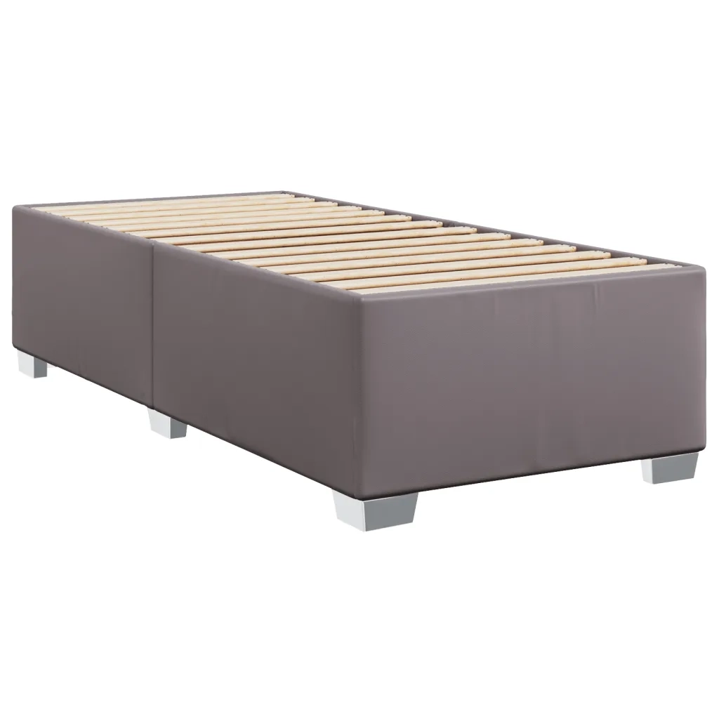 Giroletto a Molle con Materasso Grigio 100x200 cm in Similpelle