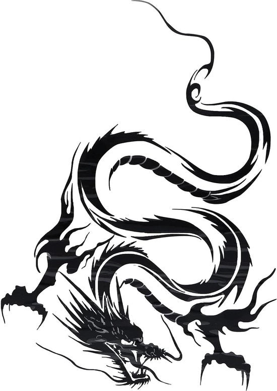 197 x 142 pollici Sticker acqua resistente universale nero - Decorazione Totem Drago.