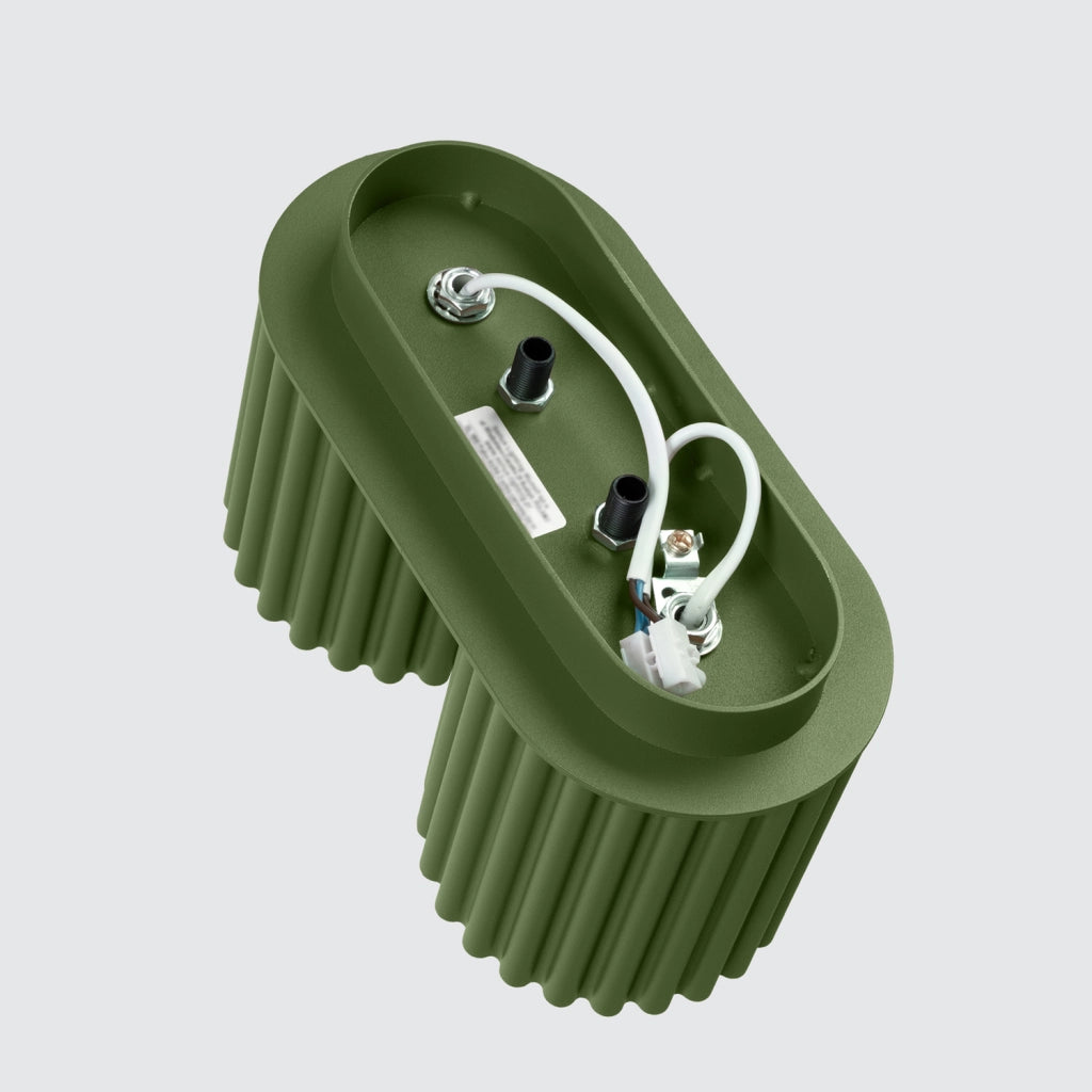 Plafoniera moderna verde oliva ovale 21cm 2 GU10 Pure Lume