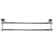 Trade Shop - Porta Asciugamani Doppio In Acciaio Bagno Fissaggio A Parete 60cm Square 59192 -