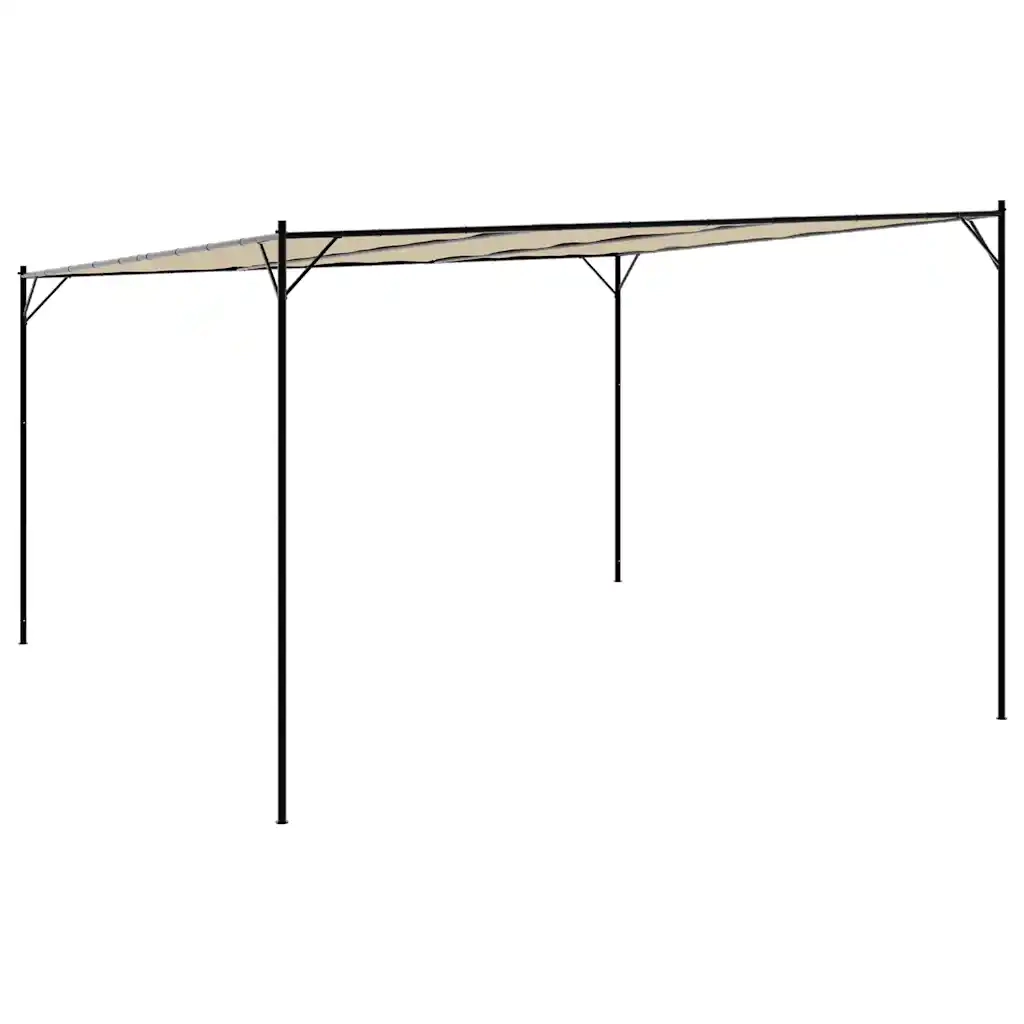Gazebo Beige 4x4 m 180 g/m² Tessuto e Acciaio 362466