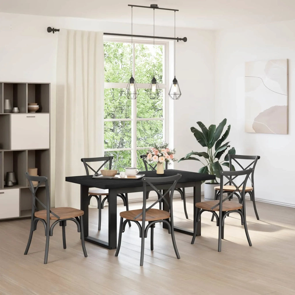 Tavolo da pranzo NOAIN 160 cm Legno Massello di Pino Nero 42020915