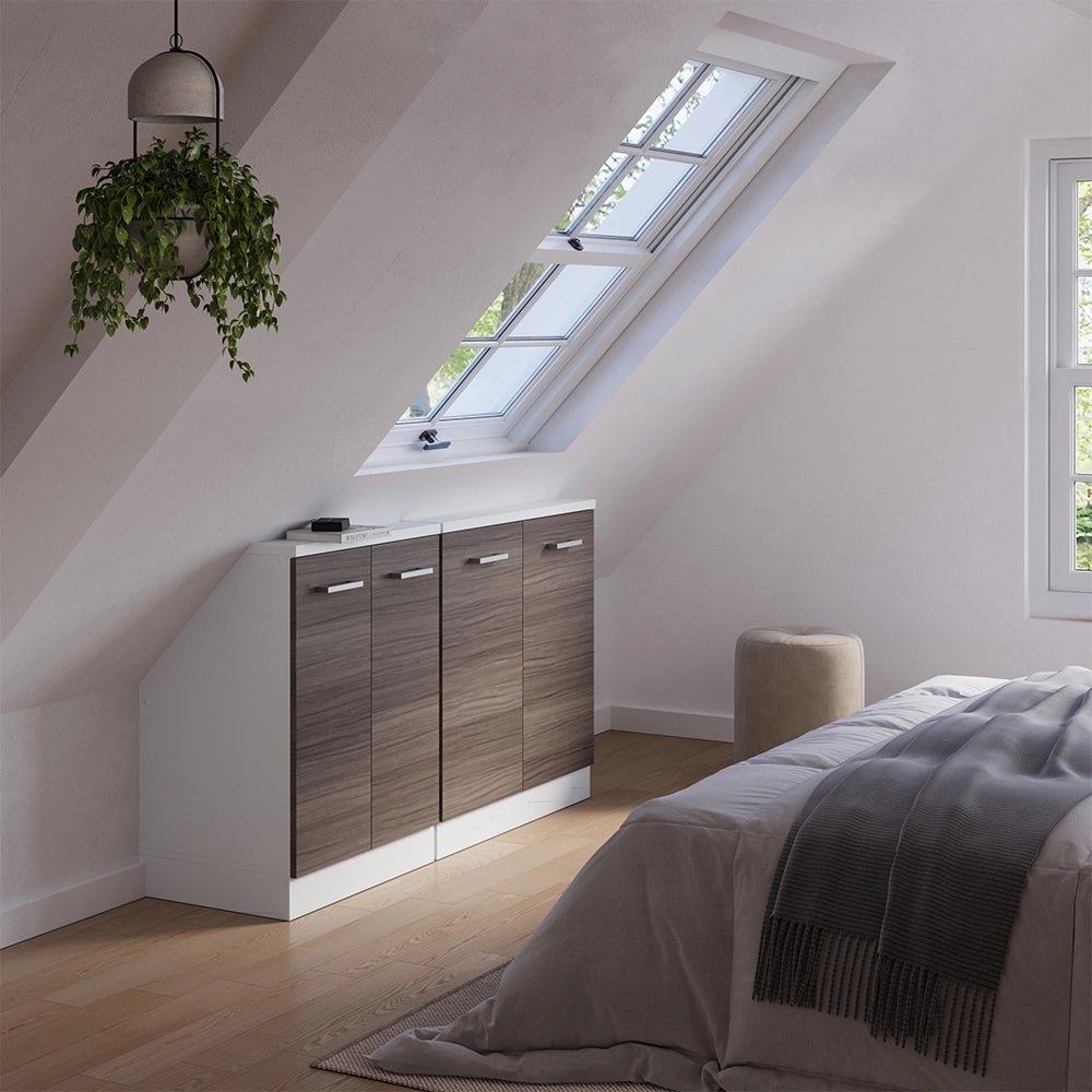 Set di mobili sottotetto Rion Grigio nobile/Bianco Set di 2 Vicco