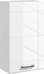 Mobiletto Bagno in MDF a 3 Ripiani con Ripiano Superiore Regolabile, Armadietto Bagno con Montaggio a Parete, 37x22.5x70 cm, Bianco Lucido
