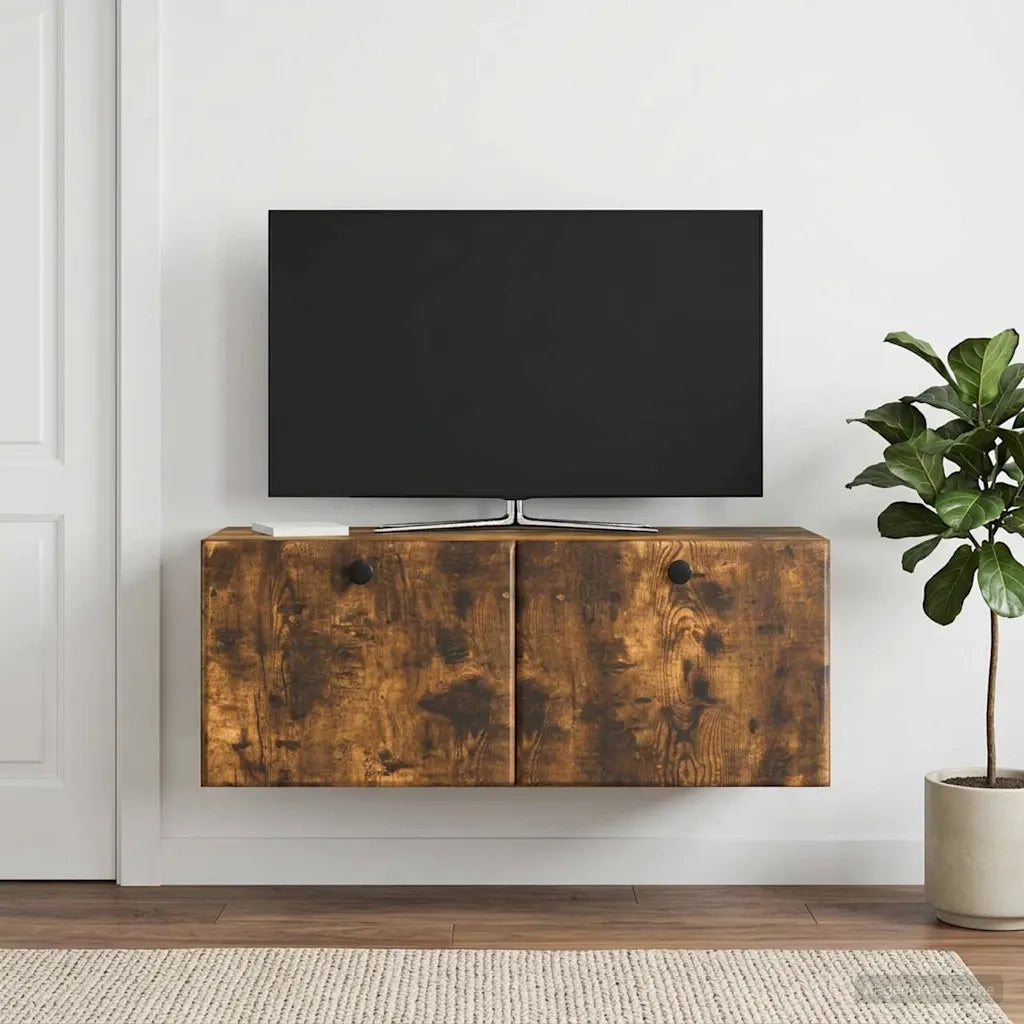 Mobile Porta TV da Muro 78,5 x 31 x 30 cm Rovere Fumo 899230