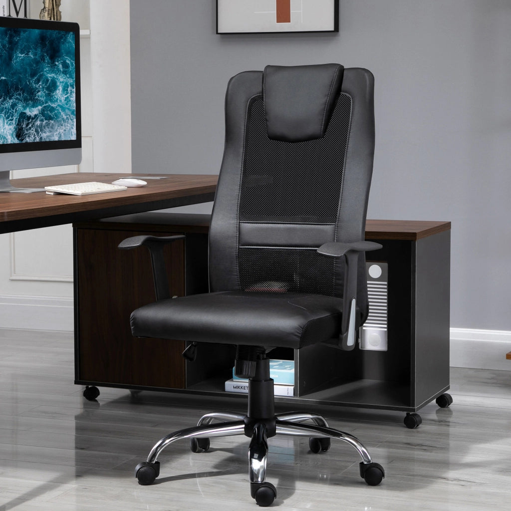 Sedia da ufficio ergonomica girevole ¨C zephmum ¨C PU nero 66x73x108-118 cm