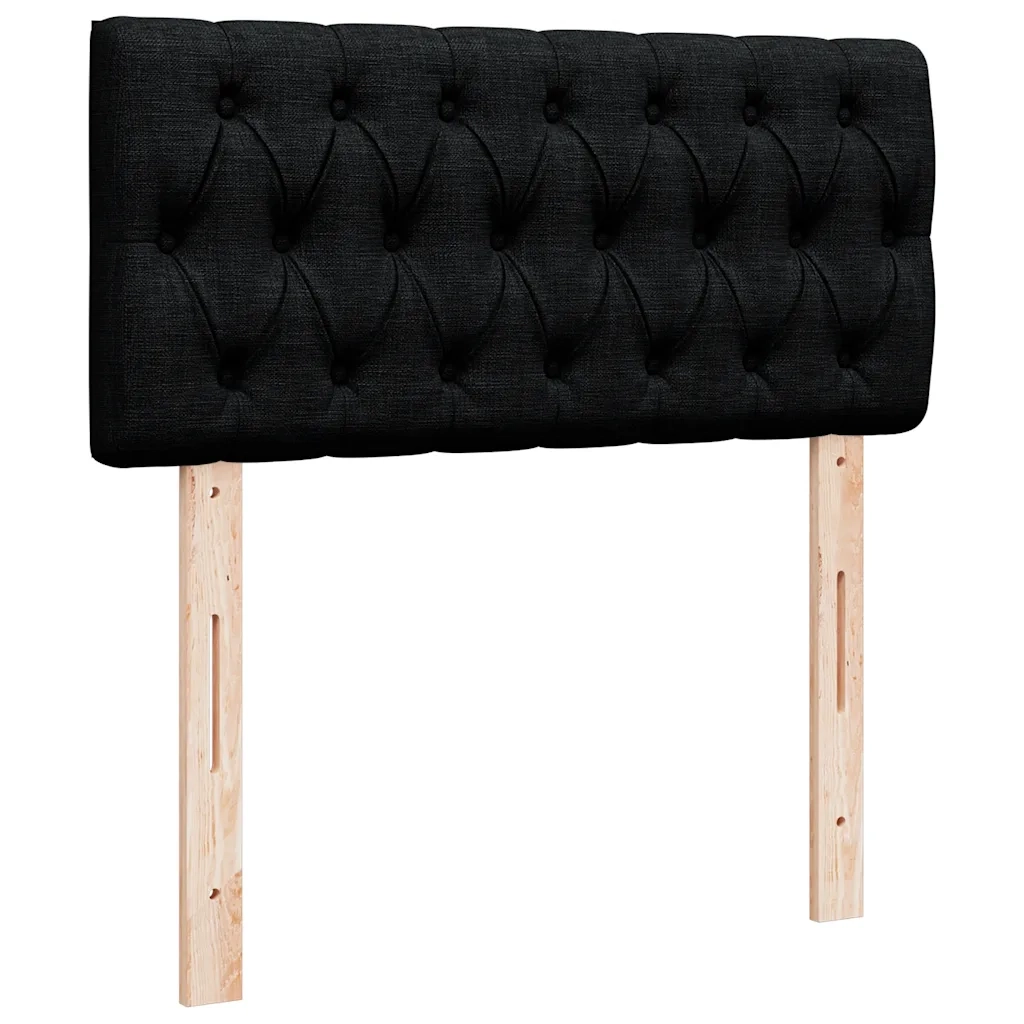 Pouf Letto con Materasso Nero 100x200 cm in Tessuto 3311520