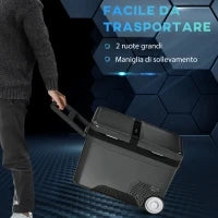 Frigo Portatile Elettrico 35L da 12 Volt con Maniglia e Schermo LCD, 63.2x42x42.8 cm, Grigio
