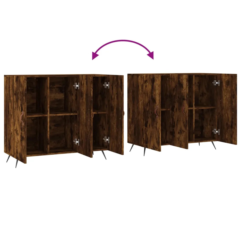 Credenza-Buffet-Armadio da cucina Rovere Fumo 90x34x80 cm in Legno Multistrato 117949
