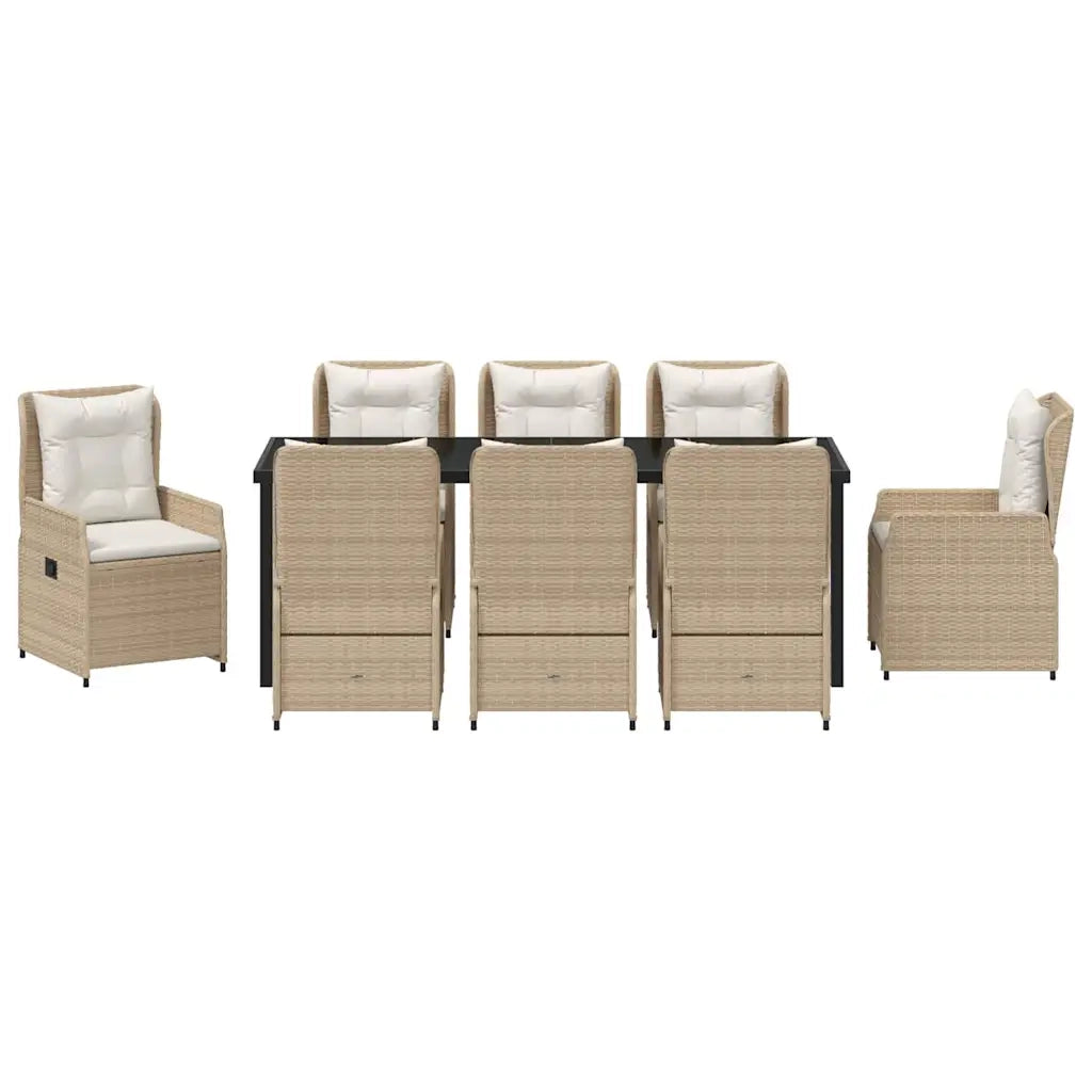 Set da Pranzo per Giardino 9 pcs Beige e Grigio Chiaro 3380973