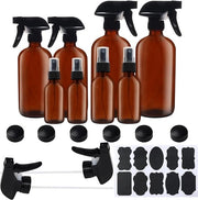 Spray per vetro (8 pezzi) per oli essenziali e pulizia - riutilizzabile con etichette