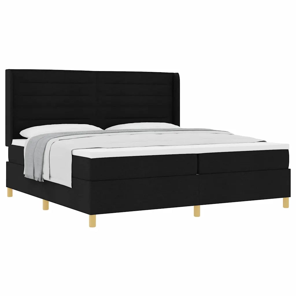 vidaXL Letto a Molle con materasso Nero 200 x 200 cm Tessuto