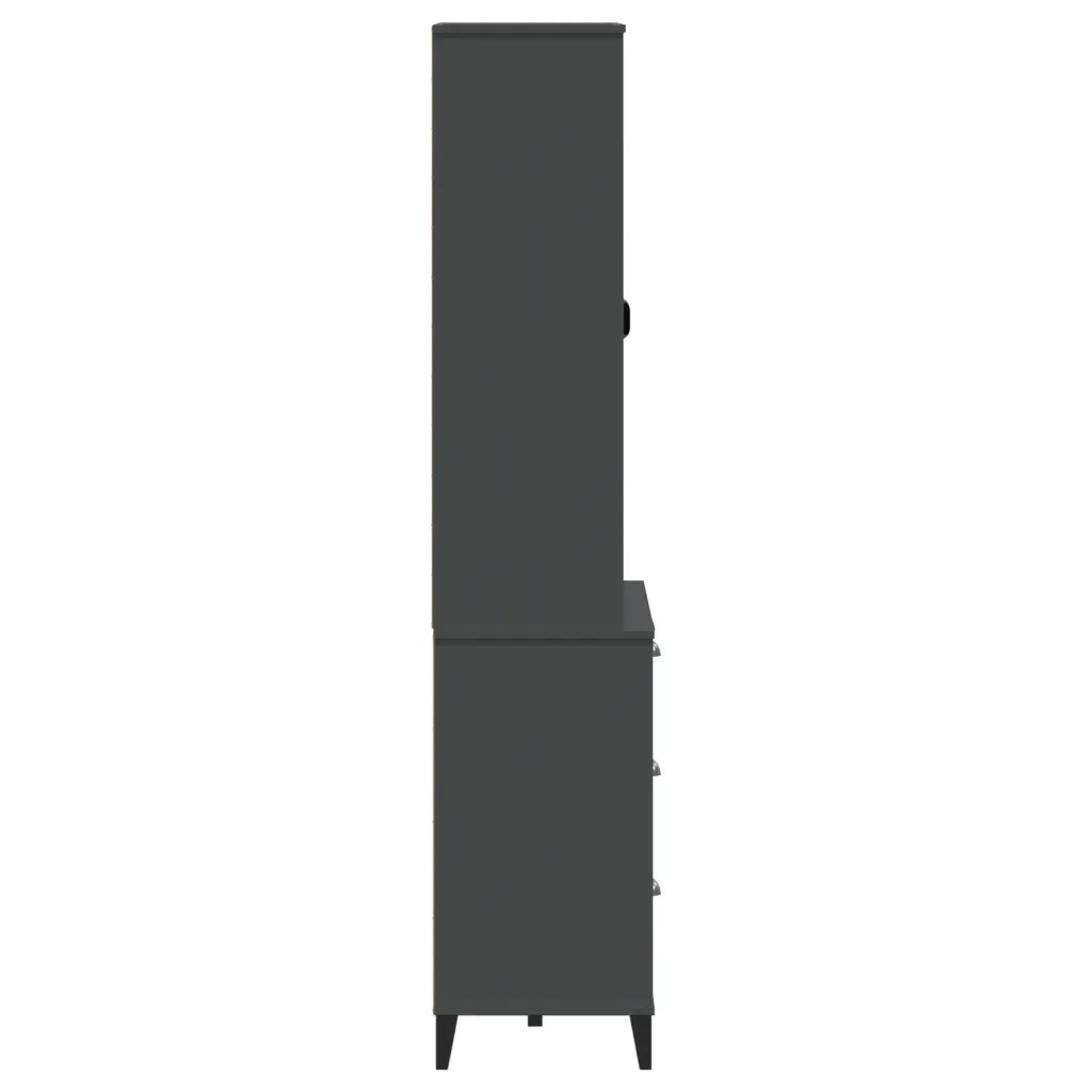 Credenza VIKEN Grigio Antracite 80x40x190cm Legno Massello Pino 3207146