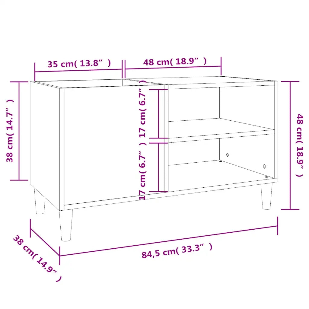 Mobile Porta Dischi Rovere Sonoma 84,5x38x48 Legno Multistrato CFW8375921