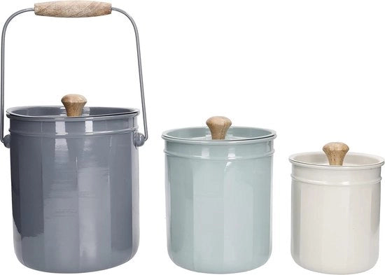 Set di compostaggio e conservazione in scatola regalo in legno prezioso