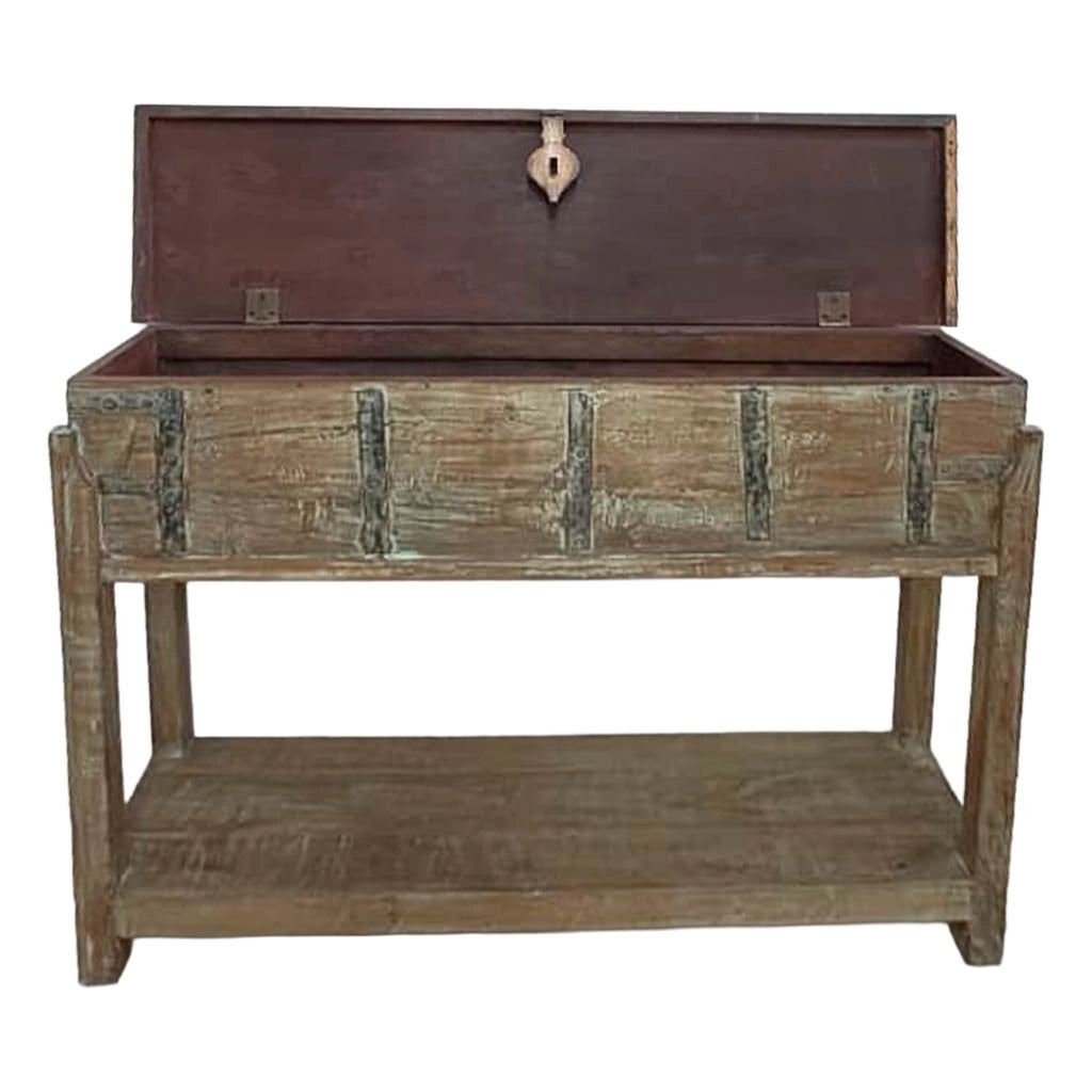 Crediera in legno fatto a mano 144x39x93h cm