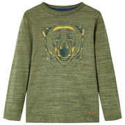 Maglietta da Bambino Maniche Lunghe Cachi MÃ©lange 128cod mxl 108137