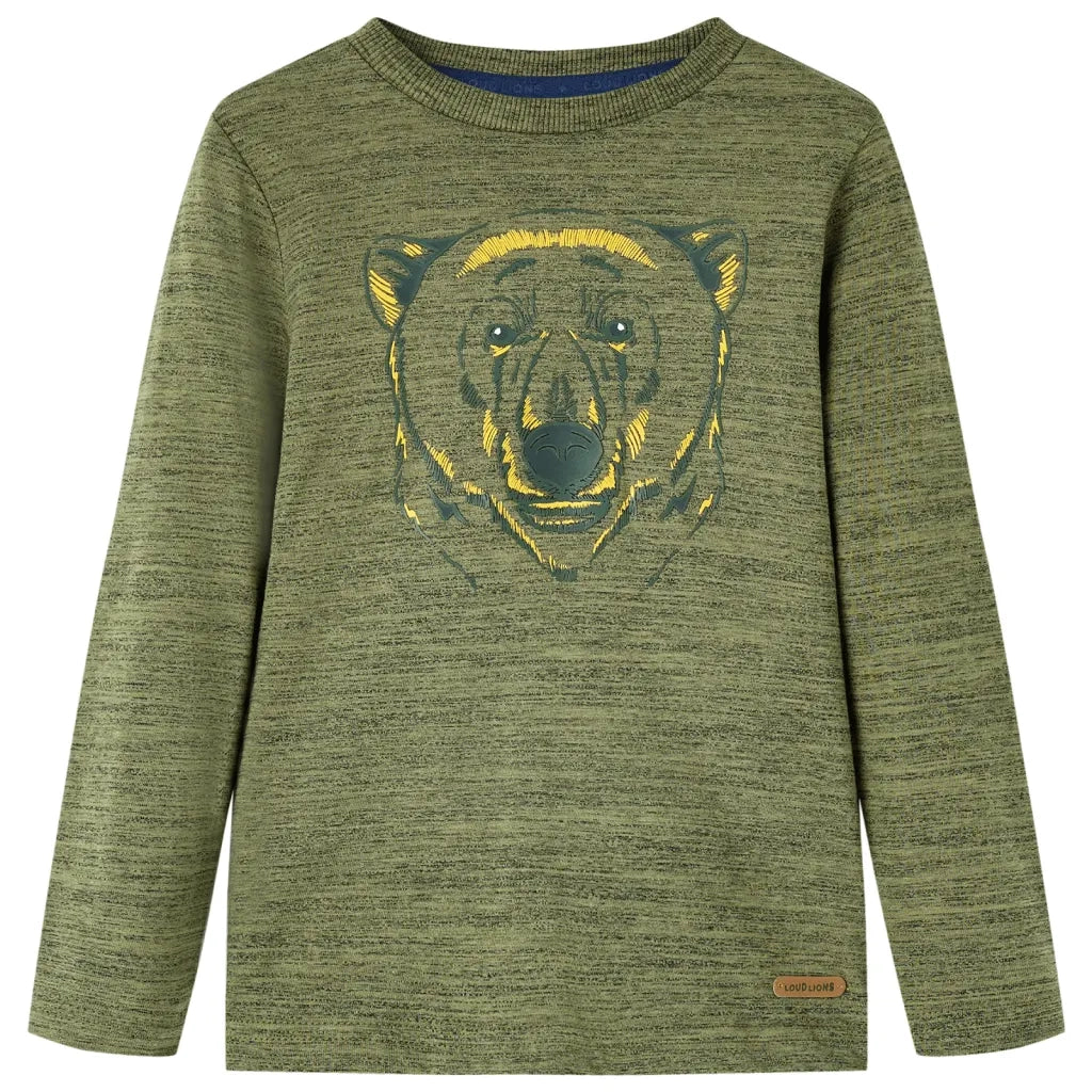 Maglietta da Bambino Maniche Lunghe Cachi MÃ©lange 128cod mxl 108137