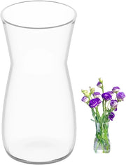Vaso di vetro per fiori, vaso di vetro trasparente, altezza 20 cm, vaso per decorazione da tavolo, vaso decorativo per pampas, tulipani, orchidee, rose, fiori essiccati.