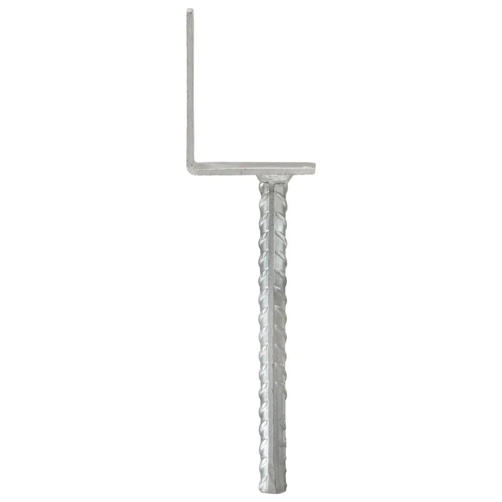 vidaXL Picchetti per Recinzione 6 pz Argento 8x6x30 cm Acciaio Zincato