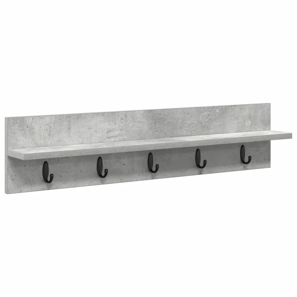 vidaXL Appendiabiti a muro Grigio cemento 80 x 10.5 x 18 cm