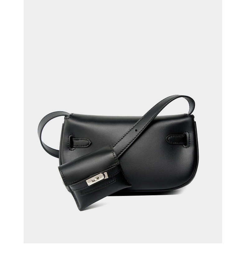 Borsa a tracolla multifunzionale da donna Moove Kelly Mini in vera pelle, colore nero.
