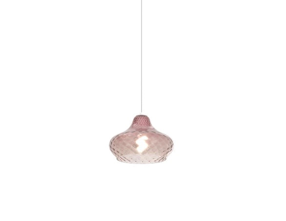 SOSPENSIONE CROMO 5 LUCI RETTANGOLARE VETRI PICCOLI RUBINO 1191CR-S5 RP-RU