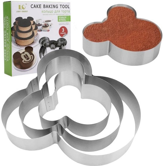 Anello per torta 3 pezzi - Acciaio inossidabile - Ø 6,5/8,5/10 cm - Resistenti al lavastoviglie - Resistenti al calore - Per torte e dessert - Anello di cottura
