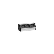 EVOline 159360001300 V-Dock Cuisine Multipresa 3 prese Schuko 2,5 m cavo alluminio anodizzato con finiture nere colore Argento Nero