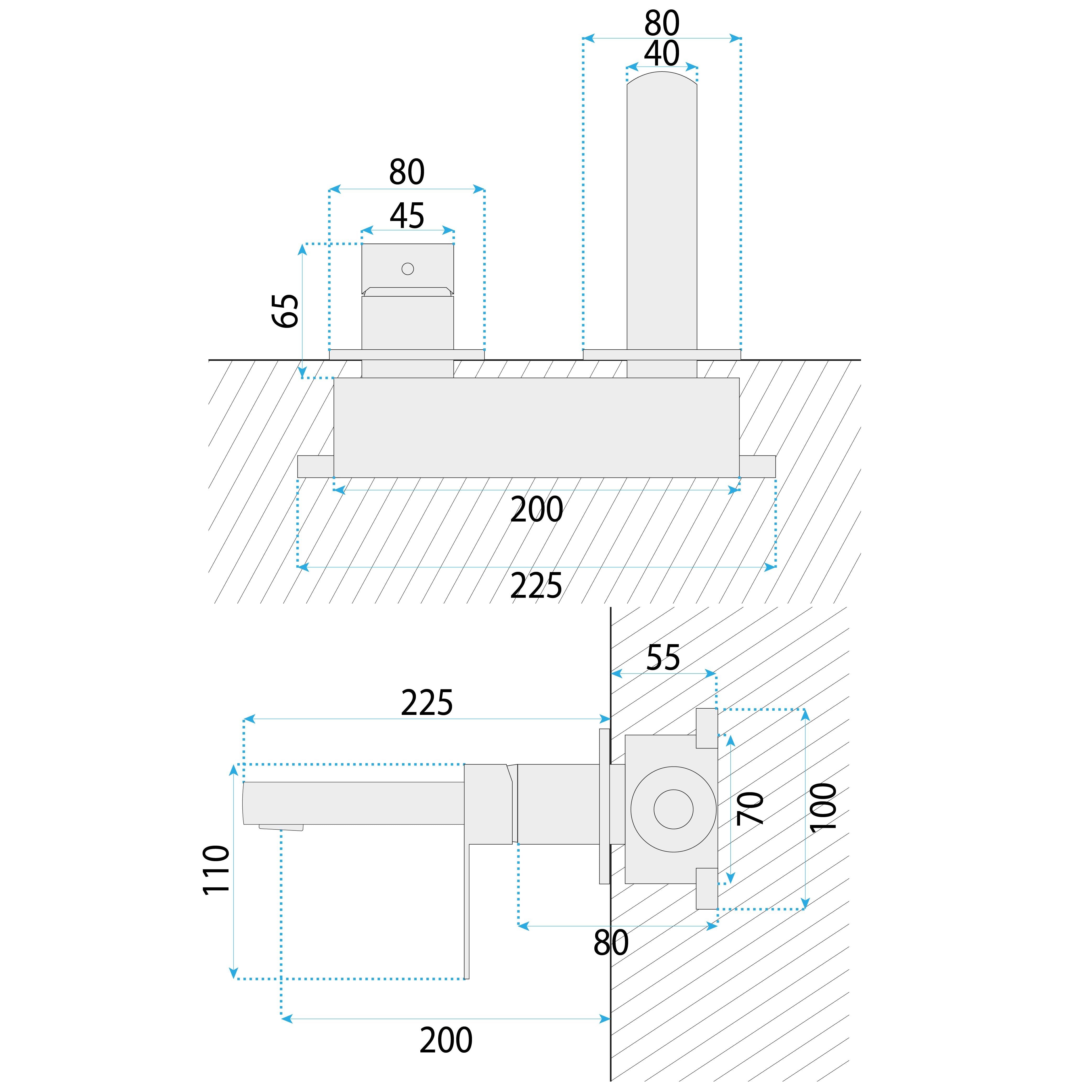 Rubinetto Da Parete Rea Arlo Black