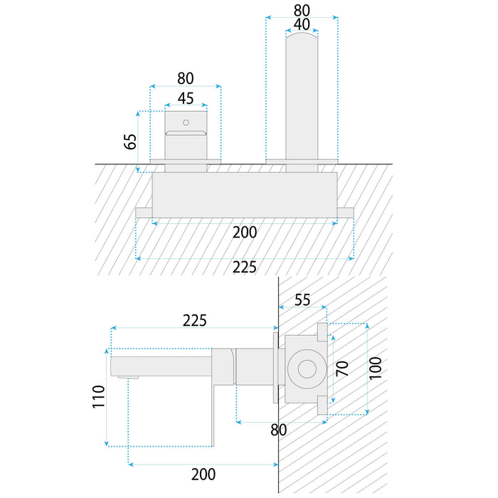 Rubinetto Da Parete Rea Arlo Black