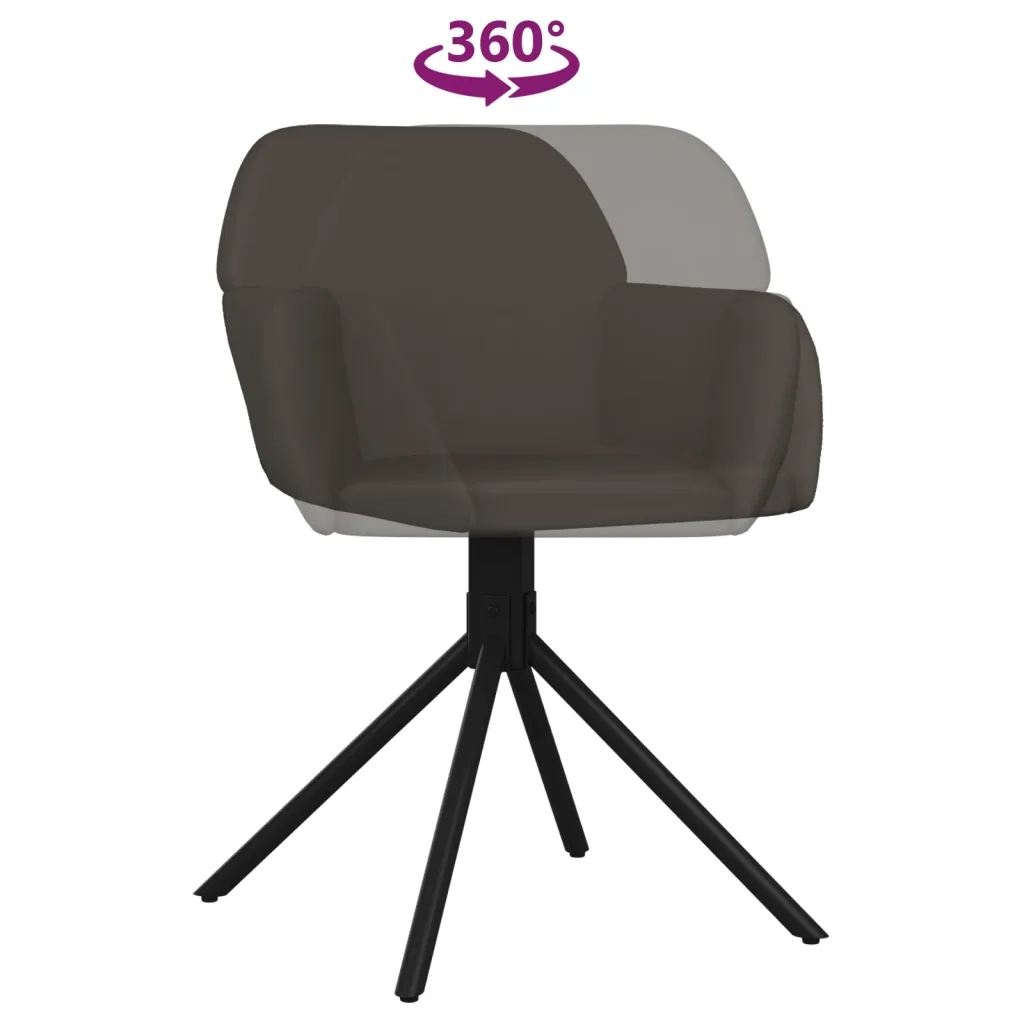 Sedie da Pranzo Girevoli 2 pz Grigio Scuro in Velluto cod mxl 23831