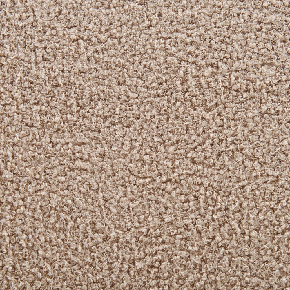 Letto matrimoniale in tessuto bouclé tortora testata 160 x 200 cm Doghe in legno