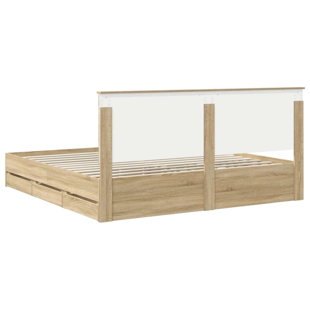 Struttura del letto con cassetto Rovere Sonoma 200 x 200 cm 3411084