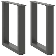 Set di 2 gambe per tavolino a forma di U 28 x 43 cm con piedini regolabili design moderno in acciaio antracite 02_0057390