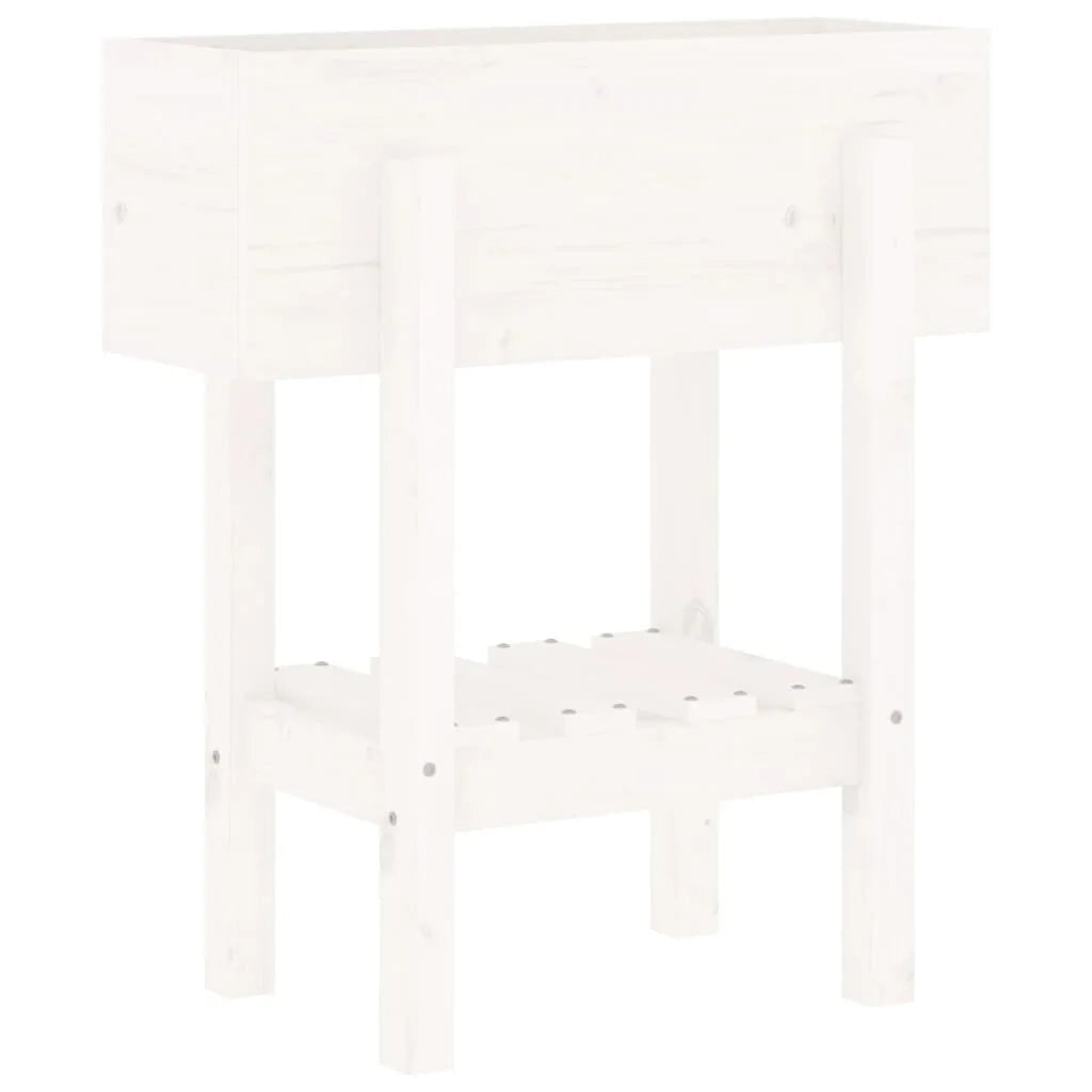 Fioriera rialzata per piante e fiori terrazza giardino 62 x 30 x 69 cm legno massello di pino bianco 02_0037747