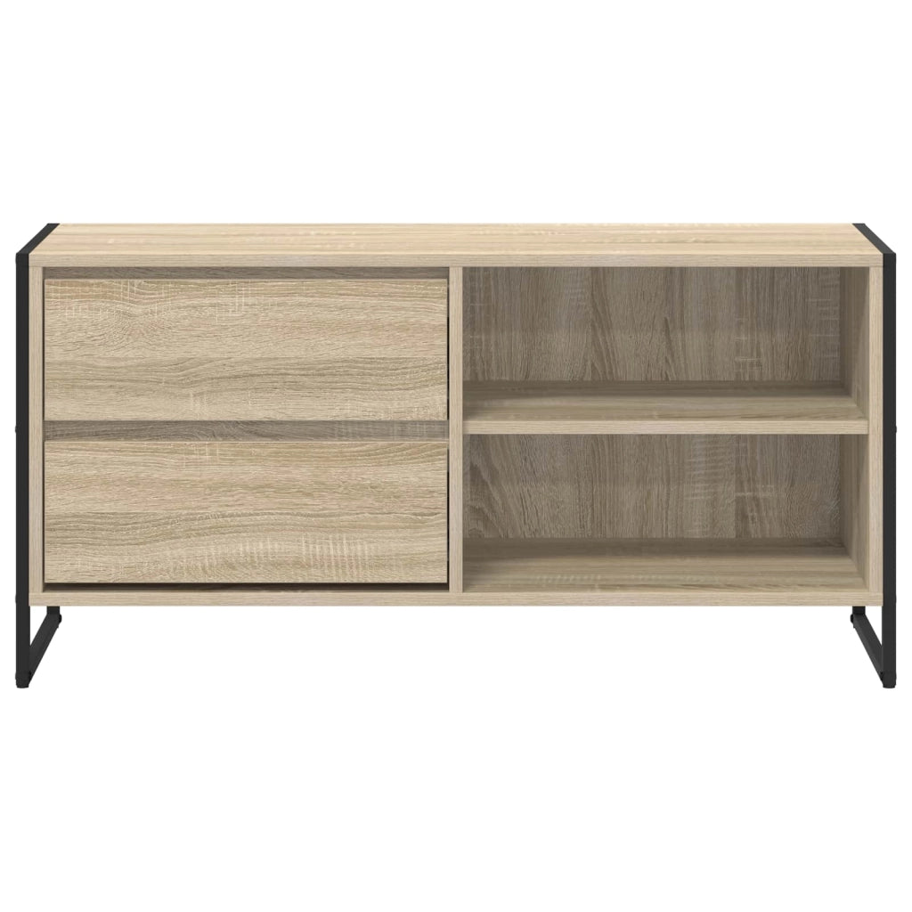 Mobile porta TV rettangolare funzionale per soggiorno 100 x 36 x 49,5 cm stile industriale realizzato in legno composito Sonoma 02_0054560