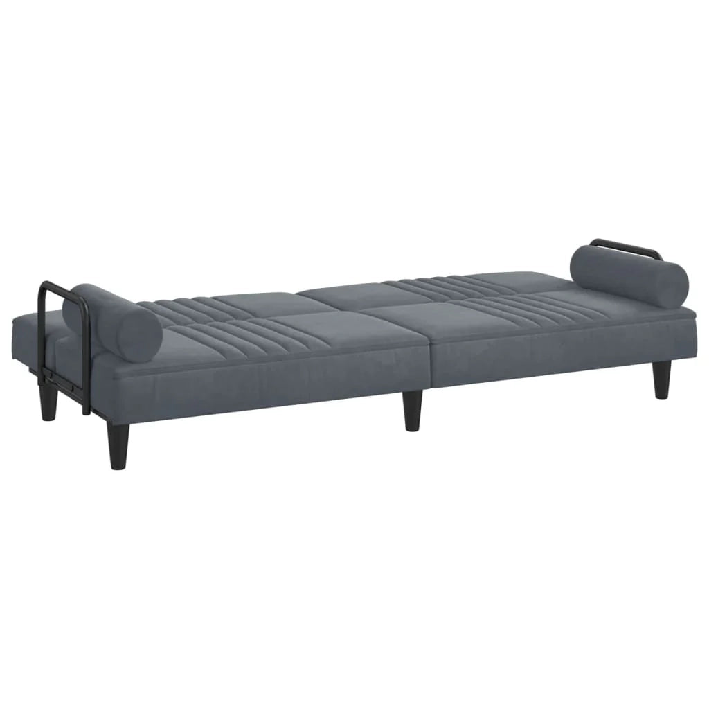 Divano letto con braccioli velluto grigio scuro 02_0021010