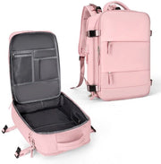 Zak da donna per viaggio, con portamonete per laptop da 14 pollici e tasca per scarpe, impermeabile, per escursioni all'aperto, per sport all'aperto, per bicicletta, per scuola, in rosa