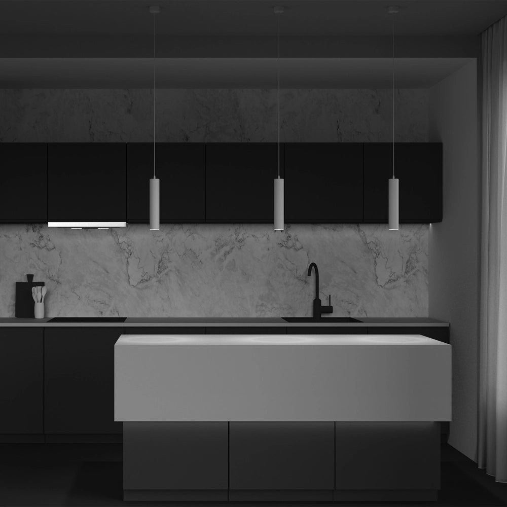 Lampadario A Sospensione Moderno Focus Alluminio Bianco 1 Luce Gu10 10W