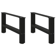 Gambe per Tavolino da Caff¨¨ Nere 2 pz | Piede del tavolo 70x(30-31) cm Acciaio