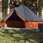 Tenda Familiare Tipi 6 Persone-Tenda da campeggio Grigia e Arancione Impermeabile 141708